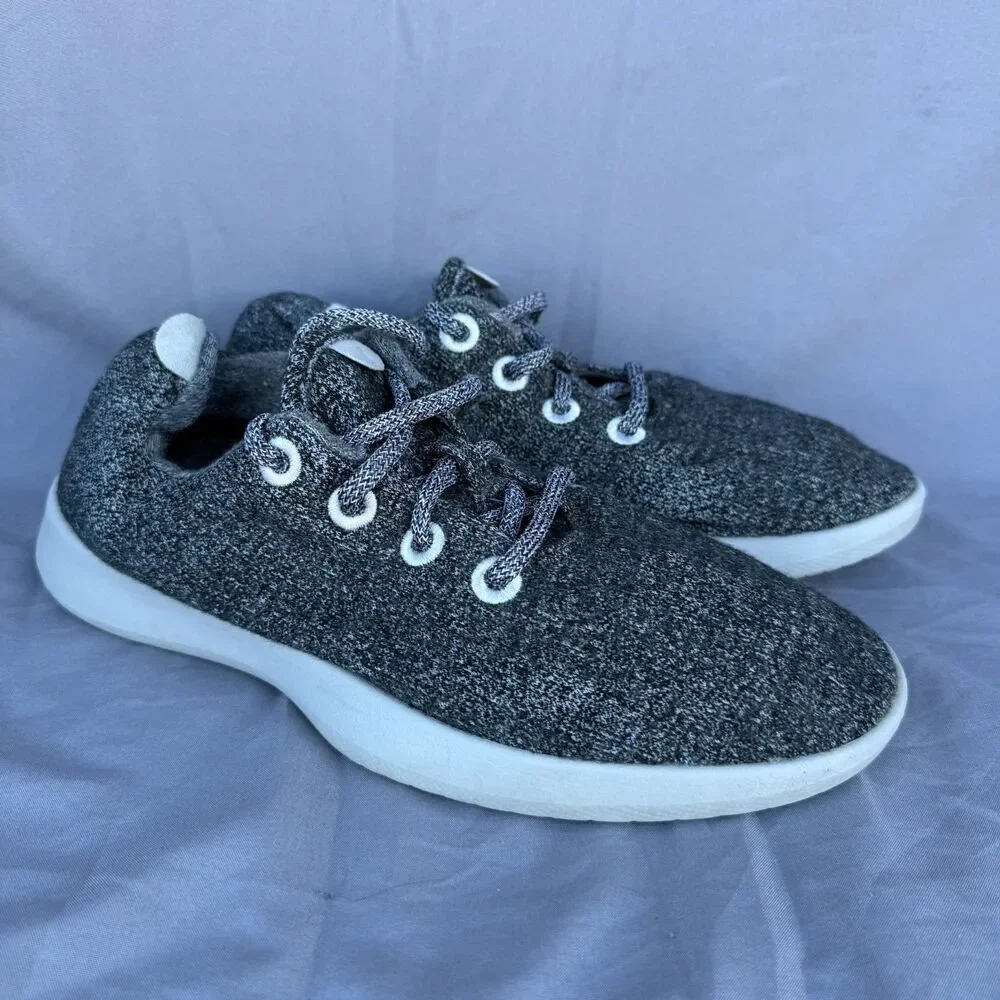Women’s 9 AllBirds‎ Wool Runner Running Shoes Natural Grey White Merino Wool